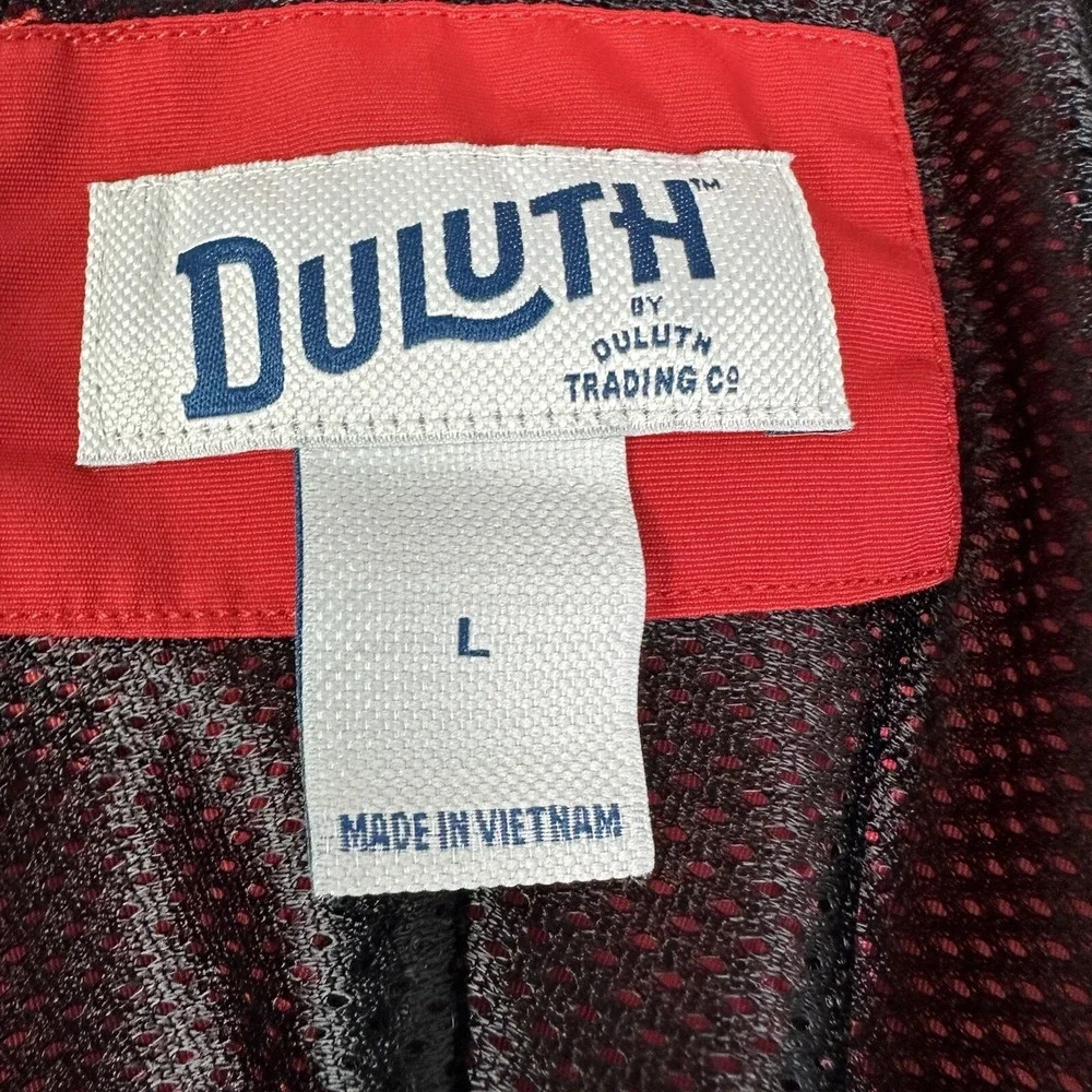 Duluth Bomber‎ Jacket Mens L Red Lightweight Grab Full Zip Windbreaker Outdoor